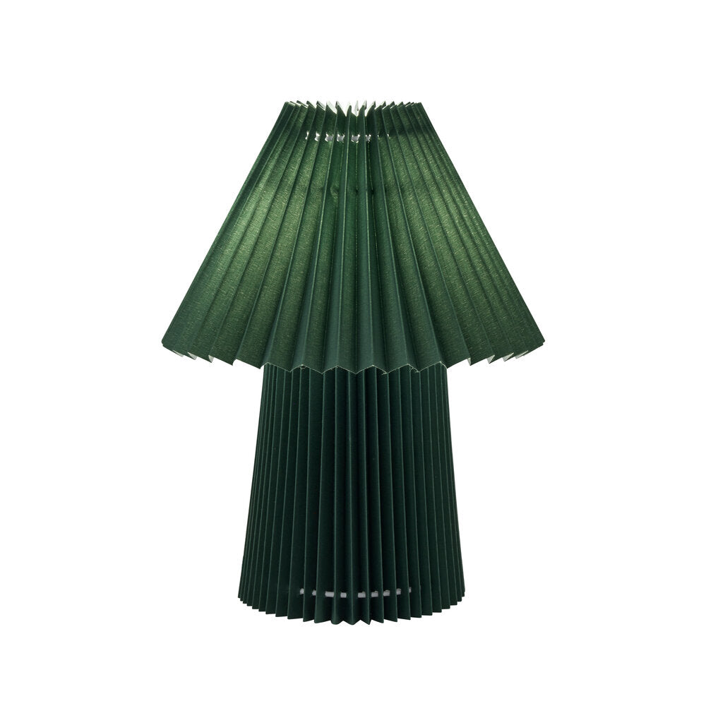 Fold plisseret bordlampe, grøn - H31cm